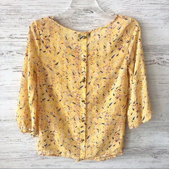 PAPERMOON Stitchfix Sheer Abstract Print Blouse S - Picture 6 of 8